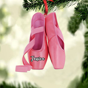 Personalized Ballet Shoes Ornament - Christmas Gift For Ballet Girls - Ornament - GoDuckee