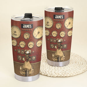 Vintage Race Car Dashboard - Personalized Tumbler Cup - Tumbler Cup - GoDuckee