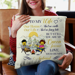 Personalized Lego Gifts For Him, Camping To my wife Custom Pillow - Pillow - GoDuckee