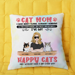 Personalized Gifts For Cat Mom, Cat Lover I have muddy floors sloors Custom Pillow - Pillow - GoDuckee