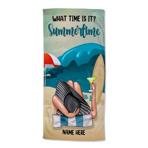 Summertime - Personalized Beach Towel - Gifts For Wife, Girlfriend, Vacation Women - Beach Towel - GoDuckee