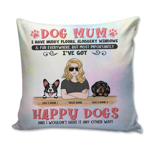 Personalized Gifts For Dog Lover, Dog Mom I have muddy floors sloors Custom Pillow - Pillow - GoDuckee