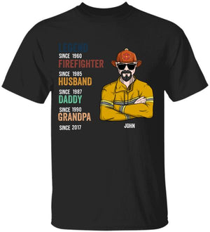 Personalized Firefighter Dad Shirts - Husband Daddy Legend Custom Name, Year Shirts - Shirts - GoDuckee