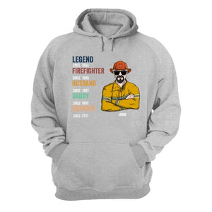 Personalized Firefighter Dad Shirts - Husband Daddy Legend Custom Name, Year Shirts - Shirts - GoDuckee