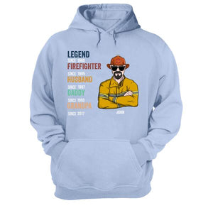 Personalized Firefighter Dad Shirts - Husband Daddy Legend Custom Name, Year Shirts - Shirts - GoDuckee