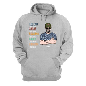 Personalized Veteran Dad Shirt - Legend Military Branch Husband Grandpa - Shirts - GoDuckee