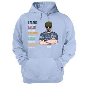 Personalized Veteran Dad Shirt - Legend Military Branch Husband Grandpa - Shirts - GoDuckee