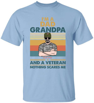 Personalized Veteran Dad Shirts - Retro Dad, Grandpa, Veteran Nothing Scares Me - Shirts - GoDuckee