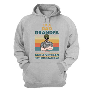 Personalized Veteran Dad Shirts - Retro Dad, Grandpa, Veteran Nothing Scares Me - Shirts - GoDuckee