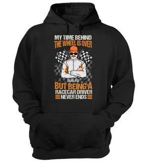 Personalized Dirt Track Racing Dad Shirt - Racecar Driver Never Ends - My Time Behind The Wheel Is Over - Shirts - GoDuckee