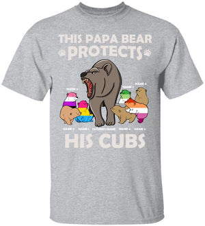 Personalized LGBT Papa Bear Shirts - This Papa Bear Protects His Cubs - Shirts - GoDuckee