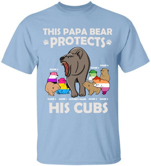 Personalized LGBT Papa Bear Shirts - This Papa Bear Protects His Cubs - Shirts - GoDuckee