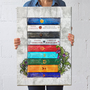 Outlander A Stack Of Books - Canvas Print For Book Lovers (10HUHU200422) - Poster & Canvas - GoDuckee