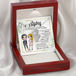 Besties No Matter Where Life Takes Us - Personalized Double Heart Necklace - Jewelry - GoDuckee