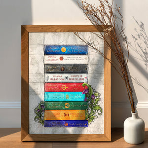 Outlander A Stack Of Books - Canvas Print For Book Lovers (10HUHU200422) - Poster & Canvas - GoDuckee