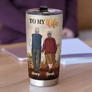 Personalized Old Couple Tumbler Cup - Love, Your Grumpy Old Husband CPL1412 - Tumbler Cup - GoDuckee