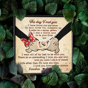 Couple I Love You Forever - Personalized Interlocking Hearts Necklace - Jewelry - GoDuckee