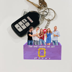 Drink Friends - Personalized Flat Car Ornament and Keychain - Ornament - GoDuckee