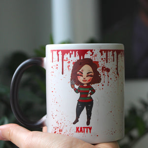 Blood Stains Are Red Ultraviolet Lights Are Blue Personalized Horror Magic Mug Gift For Her - Magic Mug - GoDuckee