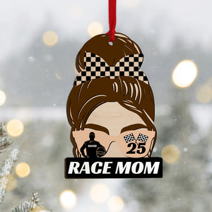 Personalized Dirt Track Racing Mom Ornament, Christmas Gift For Race Girl, Wife & Mom - Ornament - GoDuckee