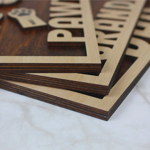 Fist Bump With Paws Personalized Layered Wood Sign Stand, Gift For Father's Day, Dog Lovers - Wood Sign - GoDuckee