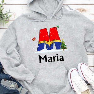 Personalized Christmas Family Shirt - Custom Letter - Shirts - GoDuckee