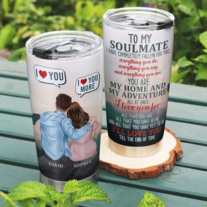 I Love You I Love You More, Couple Loving Personalized Tumbler - Tumbler Cup - GoDuckee
