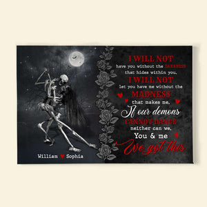 If Our Demons Cannot Dance Neither Can We Personalized Skeleton Couple Canvas Print, Gift For Couple - Poster & Canvas - GoDuckee