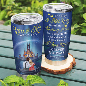 The Day I Met You I Found My Missing Piece Personalized Couple Tumbler - Tumbler Cup - GoDuckee