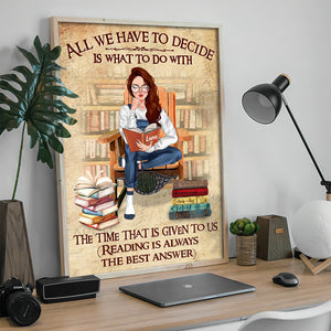 Personalized Reading Girl Poster - Reading Is Always The Best Answer - J.R.R Tolkien - Poster & Canvas - GoDuckee