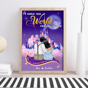 A Whole New World For You And Me Personalized Canvas Print, Couple Gift-1DNHN010323 - Poster & Canvas - GoDuckee