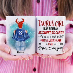 I Can Be Mean As Sweet As Candy - Personalized White Mug - Gift For Zodiac Girl - Coffee Mug - GoDuckee