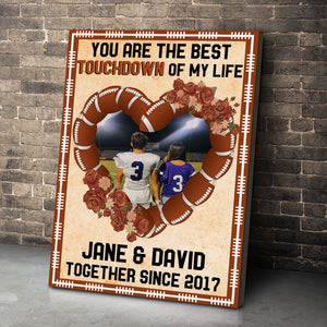 American Football Poster - Custom Couple Photo - You Are The Best Touchdown Of My Life - Heart Shape - Poster & Canvas - GoDuckee
