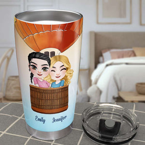 Friends Are Always There Through Thick And Thin Air, Personalized Tumbler - Tumbler Cup - GoDuckee