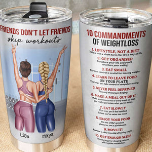 Personalized Gym Bestie Tumbler Cup - Friends Don't Let Friends - Tumbler Cup - GoDuckee