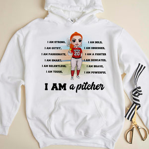 I Am - Personalized Shirts - Gift For Softball Player - Female Softball Front View - Shirts - GoDuckee