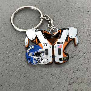 American Football Keychain, Personalized Keychain, Gift For Football Fans - Keychains - GoDuckee