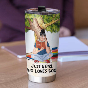 Just A Girl Who Loves Books - Personalized Tumbler Cup - Gift For Book Lovers - Tumbler Cup - GoDuckee
