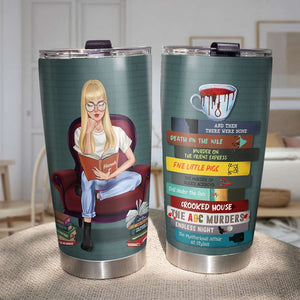 Agatha Christie And Then There Were None - Personalized Reading Girl Tumbler - Tumbler Cup - GoDuckee