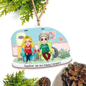 Together We Are Happy Campers, Personalized Custom Shape Ornament, Gift For Couples - Ornament - GoDuckee