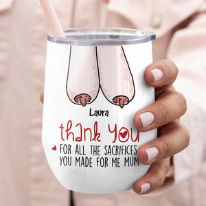 Thank You For All The Sacrifices, Gift For Mom, Personalized Mug, Saggy Boobs Mug, Mother's Day Gift - Coffee Mug - GoDuckee