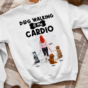 Dog Walking Is My Cardio, Personalized Shirt, Gift For Dog Lover - Shirts - GoDuckee
