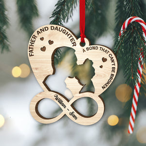 Mother & Son A Bond That Can't Be Broken Personalized Family Infinity Heart Ornament, Christmas Tree Decor - Ornament - GoDuckee