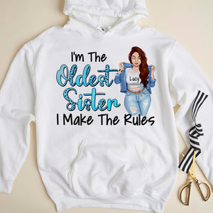 Personalized Sister Rules Shirt, I Make The Rules - The Rules Don't Apply To Me, Funny Sister Gift - Shirts - GoDuckee