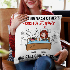 Annoying Each Other's Sleep, Gift For Couple, Personalized Pillow, Funny Couple Pillow, Anniversary Gift - Pillow - GoDuckee