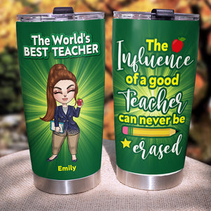 Teacher Girl Dolls, The World's Best Teacher - Personalized Tumbler - Tumbler Cup - GoDuckee