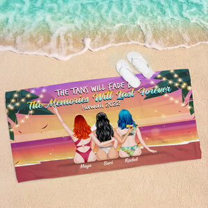 The Tans Will Fade But The Memories Will Last Forever - Personalized Beach Towel - Beach Towel - GoDuckee