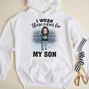 I Wear These Colors - Personalized Shirts - Gift For Hockey Player - Female Hockey Front View - Shirts - GoDuckee