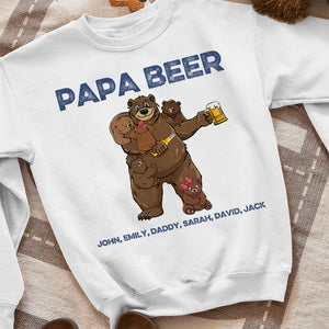 Papa Beer, Gift For Dad, Personalized Shirt, Father Bear And Kids Shirt, Father's Day Gift - Shirts - GoDuckee