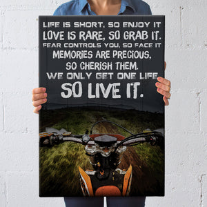 Motocross, Dirt Bike Poster - We Only Get One Life - Poster & Canvas - GoDuckee